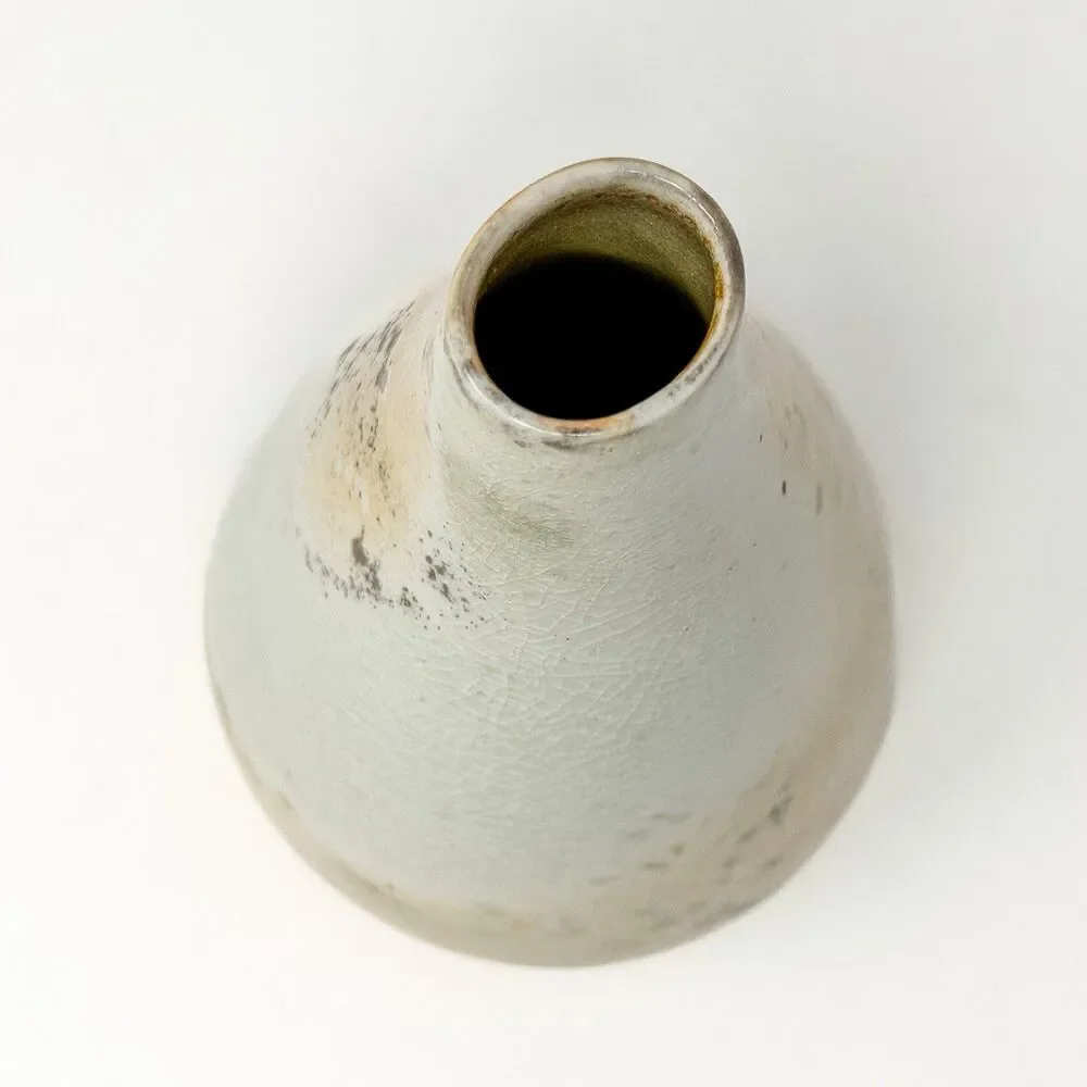 Vintage Signed Studio Pottery Speckled Bud Vase Organic Modern Ceramic